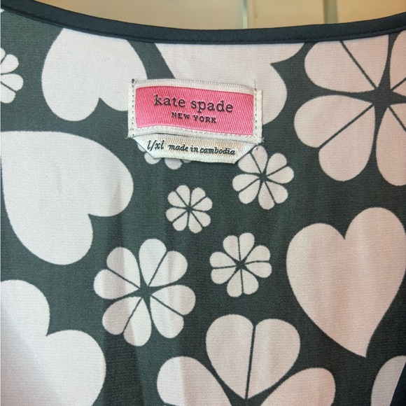 Kate Spade Spade Clover Hearts Caftan pink black coverup dress tunic - Picture 5 of 16